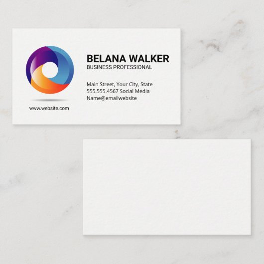 Carte De Visite Logo circulaire flottant (Devant / Derrière)