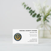 Carte De Visite Logo circulaire or et noir Sécurité (Debout devant)