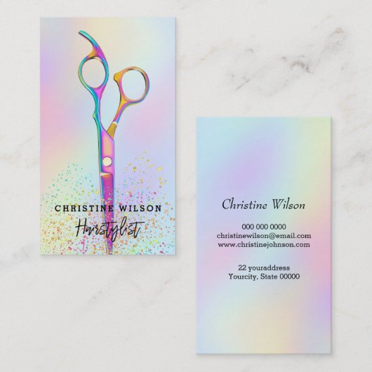 Carte De Visite logo ciseaux coiffeur (Devant / Derrière)