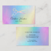 Carte De Visite logo ciseaux pastel sur dégradés pastel (Devant / Derrière)