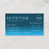 Carte De Visite Logo classique de police de miroir de dégradé Turq (Dos)