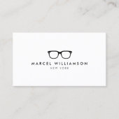Carte De Visite Logo classique et simple lunettes noires sur blanc (Devant)