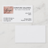 Carte De Visite Logo Classique Marbre Or Rose (Devant / Derrière)