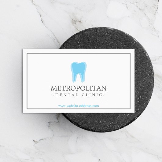 Carte De Visite Logo classique moderne pour dentiste sur blanc