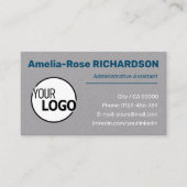 Carte De Visite Logo classique Recherche d'emploi Modèle Gris papi (Devant)