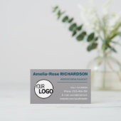 Carte De Visite Logo classique Recherche d'emploi Modèle Gris papi (Debout devant)