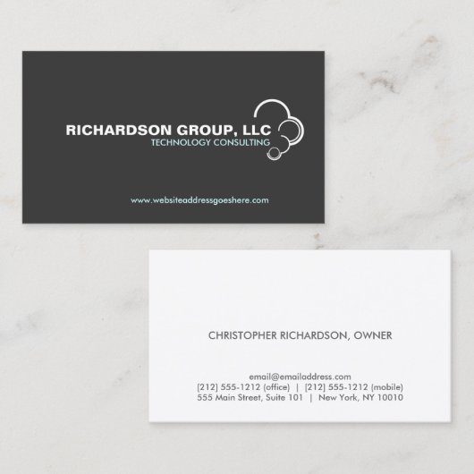 Carte De Visite Logo Cloud Abstrait professionnel (Devant / Derrière)