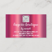 Carte De Visite Logo Code QR Bikini Sous-vêtements en ligne Boutiq (Dos)