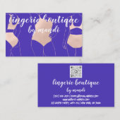 Carte De Visite Logo Code QR Bikini Sous-vêtements Rose bleu (Devant / Derrière)