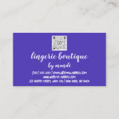 Carte De Visite Logo Code QR Bikini Sous-vêtements Rose bleu (Dos)