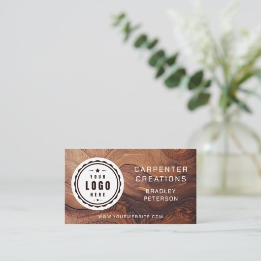 Carte De Visite Logo Code QR Construction de menuiserie moderne en (Debout devant)