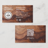 Carte De Visite Logo Code QR Construction de menuiserie moderne en (Devant / Derrière)