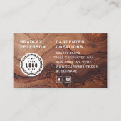 Carte De Visite Logo Code QR Construction de menuiserie moderne en (Devant)