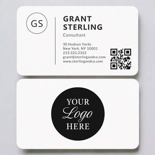 Carte De Visite Logo Code QR Consultant Professionnel