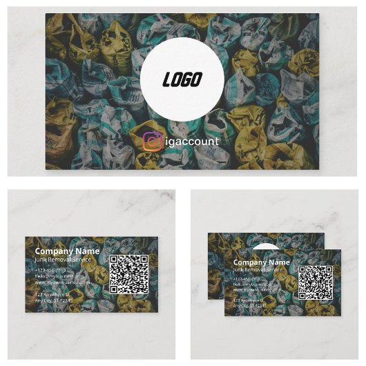 Carte De Visite Logo Code QR de benne de déblaiement