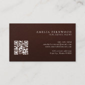 Carte De Visite Logo | Code QR de biens immobiliers en cuir de lux (Dos)