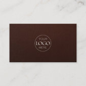 Carte De Visite Logo | Code QR de biens immobiliers en cuir de lux (Devant)