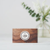 Carte De Visite Logo Code QR de Charpentier en Bois (Debout devant)