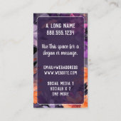 Carte De Visite Logo code QR de lys orange rose violet (Dos)