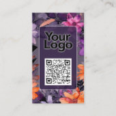 Carte De Visite Logo code QR de lys orange rose violet (Devant)