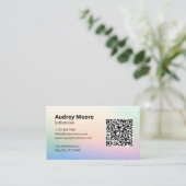 Carte De Visite Logo Code QR Esthéticienne Aquarelle (Debout devant)