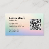 Carte De Visite Logo Code QR Esthéticienne Aquarelle (Devant)