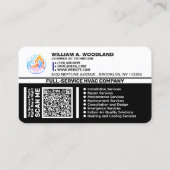 Carte De Visite Logo, code QR et licence - Services de CA modernes (Dos)