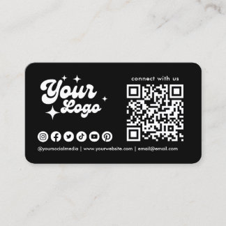 Carte De Visite Logo Code Qr Icônes Réseaux Sociaux Connectez-Vous
