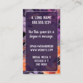 Carte De Visite Logo code QR lis roses orange violet (Dos)