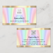 Carte De Visite Logo CODE QR Logo Holographe Or Beauté (Devant / Derrière)