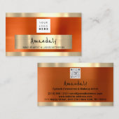 Carte De Visite Logo CODE QR Logo Métallo Orange (Devant / Derrière)