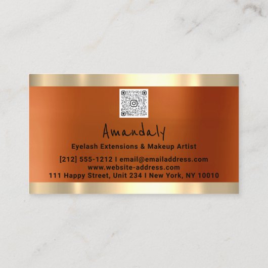 Carte De Visite Logo CODE QR Logo Métallo Orange (Dos)