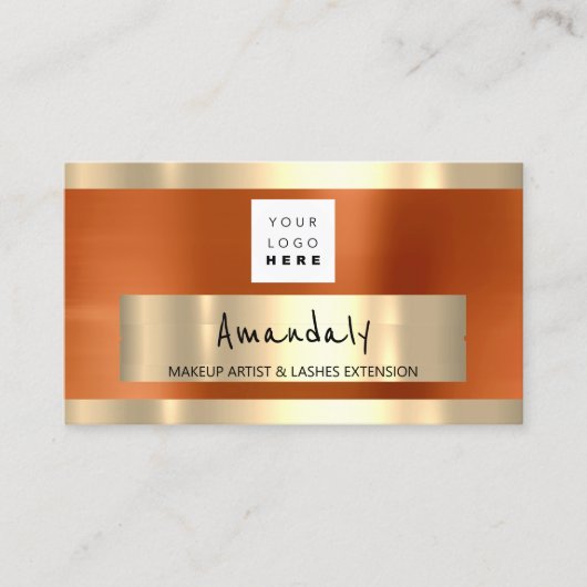 Carte De Visite Logo CODE QR Logo Métallo Orange (Devant)