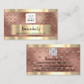Carte De Visite Logo CODE QR Logo Parties scintillant rose (Devant / Derrière)