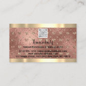 Carte De Visite Logo CODE QR Logo Parties scintillant rose (Dos)