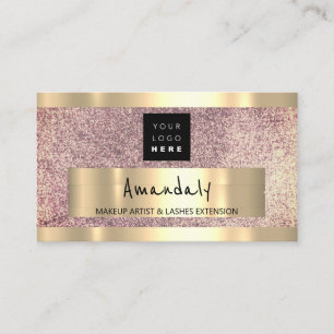 Carte De Visite Logo CODE QR Logo Parties scintillant violet