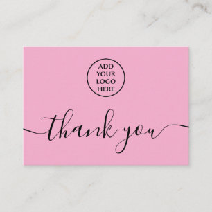 Carte De Visite Logo Code QR Merci pour votre commande rose noir