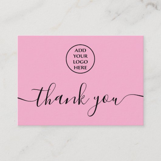 Carte De Visite Logo Code QR Merci pour votre commande rose noir (Devant)
