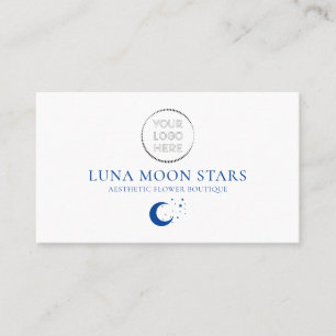 Carte De Visite logo code qr Navy Moon Luna Stars