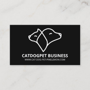 Carte De Visite Logo Code Qr Noir Chien Chat Animal