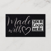 Carte De Visite Logo Code QR Papier Kraft simple fait avec amour (Devant)