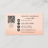 Carte de visite Logo Code QR Peach Beauté (Dos)
