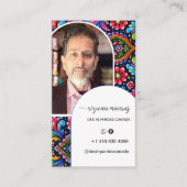 Carte De Visite Logo code QR photo d'architecture moderne de scrip (Devant)