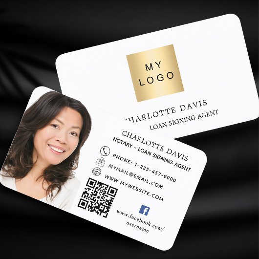 Carte De Visite Logo code QR photo facebook icône couleur de marqu