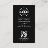 Carte De Visite Logo Code QR Photo Noir Vertical (Dos)
