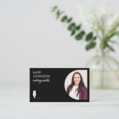 Carte De Visite Logo Code QR Photo Notaire Public Mobile (Debout devant)