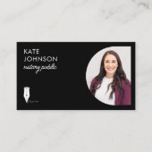 Carte De Visite Logo Code QR Photo Notaire Public Mobile (Devant)