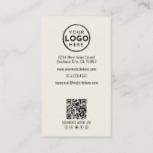 Carte De Visite Logo Code QR Photo Professionnel Vertical (Dos)