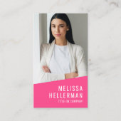 Carte De Visite Logo Code QR Photo Rose Vertical (Devant)