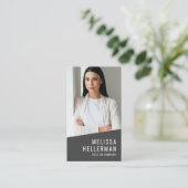 Carte De Visite Logo Code QR Photo Vertical Moderne (Debout devant)